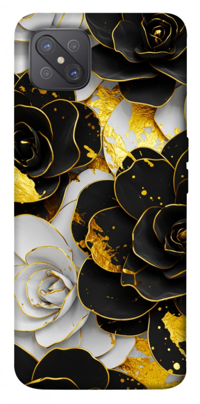 Чехол itsPrint Flower black-white для Oppo A92s, цветы, купить оптом с доставкой