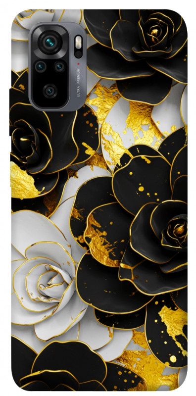 Чехол itsPrint Flower black-white для Xiaomi Redmi Note 10 / Note 10s, цветы, купить оптом с доставкой