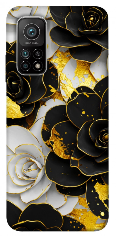 Чехол itsPrint Flower black-white для Xiaomi Mi 10T, цветы, купить оптом с доставкой