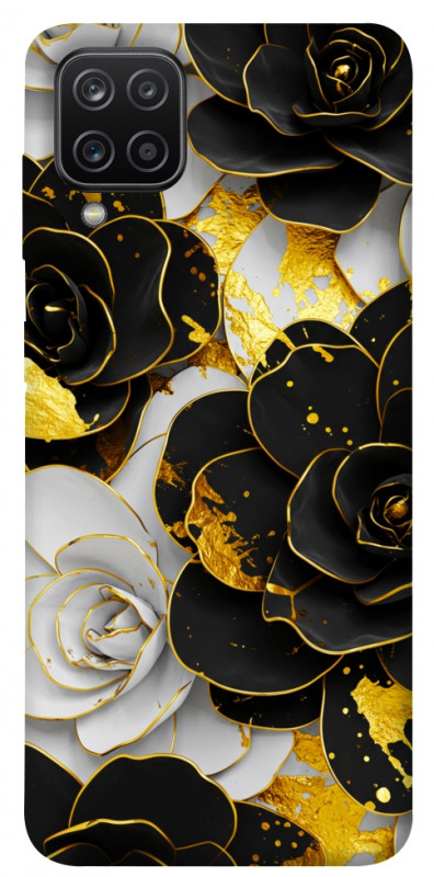 Чехол itsPrint Flower black-white для Samsung Galaxy A12, цветы, купить оптом с доставкой
