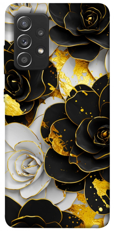 Чехол itsPrint Flower black-white для Samsung Galaxy A52 4G / A52 5G, цветы, купить оптом с доставкой