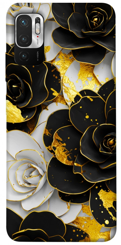 Чехол itsPrint Flower black-white для Xiaomi Redmi Note 10 5G, цветы, купить оптом с доставкой