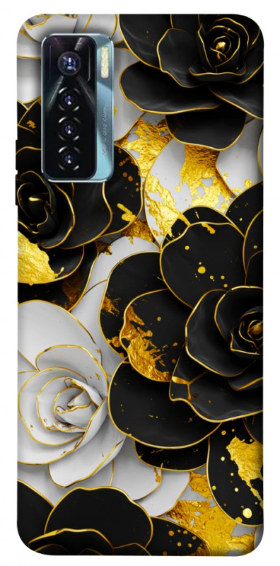 Чехол itsPrint Flower black-white для TECNO Camon 17 Pro, цветы, купить оптом с доставкой