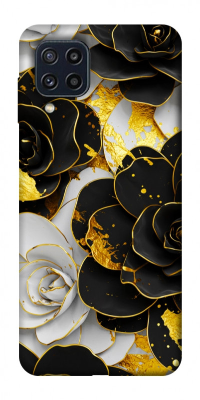 Чехол itsPrint Flower black-white для Samsung Galaxy M32, цветы, купить оптом с доставкой
