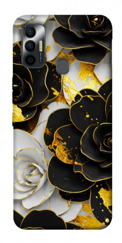 Чехол itsPrint Flower black-white для TECNO Spark 7