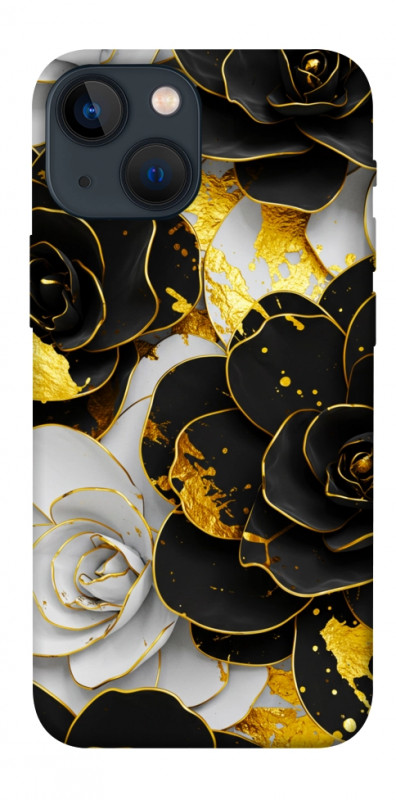 Чехол itsPrint Flower black-white для Apple iPhone 13 mini (5.4"), цветы, купить оптом с доставкой