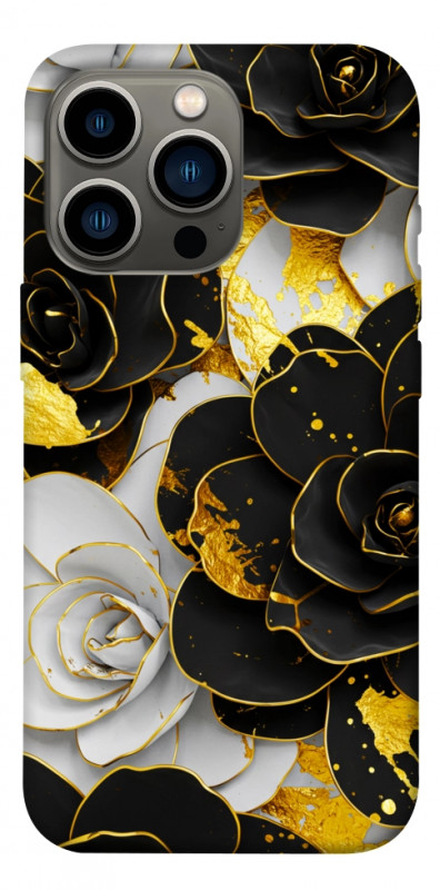 Чехол itsPrint Flower black-white для Apple iPhone 13 Pro (6.1"), цветы, купить оптом с доставкой