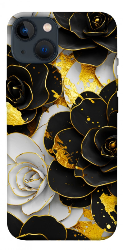 Чехол itsPrint Flower black-white для Apple iPhone 13 (6.1"), цветы, купить оптом с доставкой