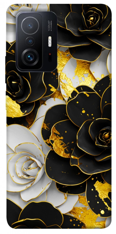 Чехол itsPrint Flower black-white для Xiaomi 11T / 11T Pro, цветы, купить оптом с доставкой