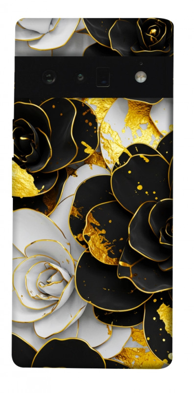 Чехол itsPrint Flower black-white для Google Pixel 6 Pro, цветы, купить оптом с доставкой
