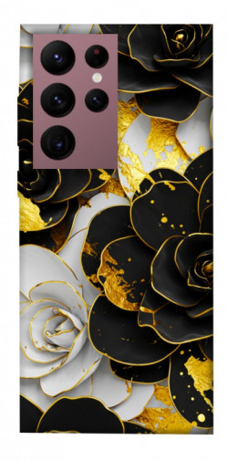 Чехол itsPrint Flower black-white для Samsung Galaxy S22 Ultra