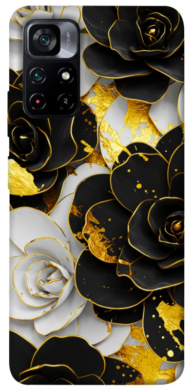 Чехол itsPrint Flower black-white для Xiaomi Poco M4 Pro 5G, цветы, купить оптом с доставкой