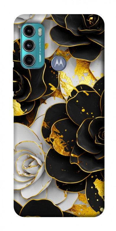 Чохол itsPrint Flower black-white для Motorola Moto G60, квіти, купити оптом з доставкою