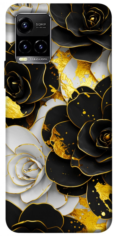 Чехол itsPrint Flower black-white для Vivo Y21 / Y33s, цветы, купить оптом с доставкой