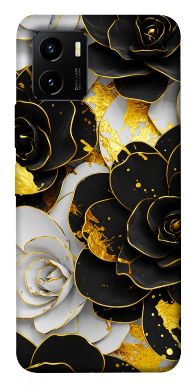 Чехол itsPrint Flower black-white для Vivo Y15s, цветы, купить оптом с доставкой