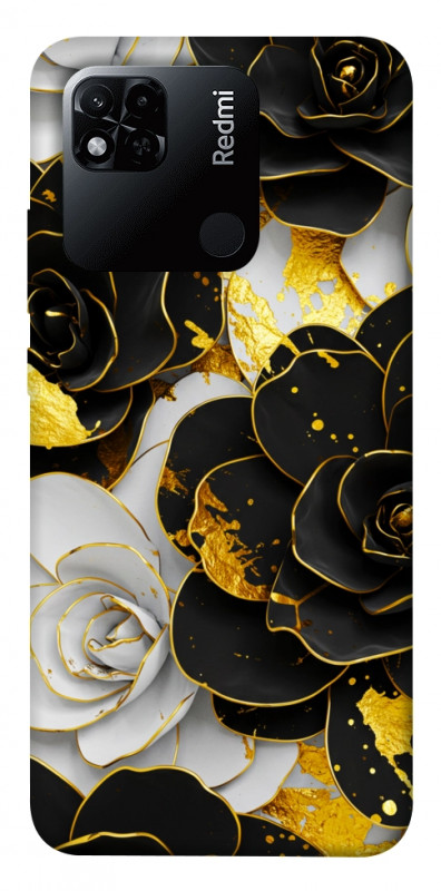 Чехол itsPrint Flower black-white для Xiaomi Redmi 10A, цветы, купить оптом с доставкой