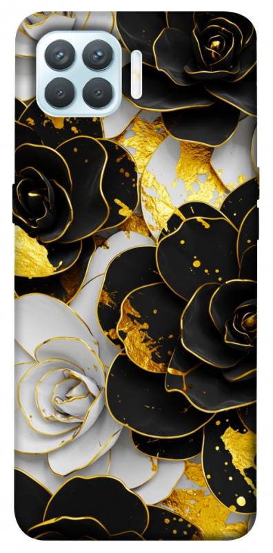 Чехол itsPrint Flower black-white для Oppo F17 Pro, цветы, купить оптом с доставкой