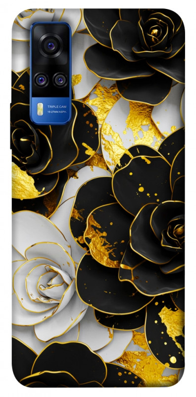 Чехол itsPrint Flower black-white для Vivo Y51a, цветы, купить оптом с доставкой