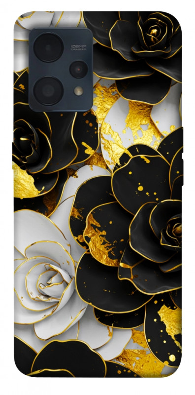 Чехол itsPrint Flower black-white для Realme 9 4G / 9 Pro+, цветы, купить оптом с доставкой