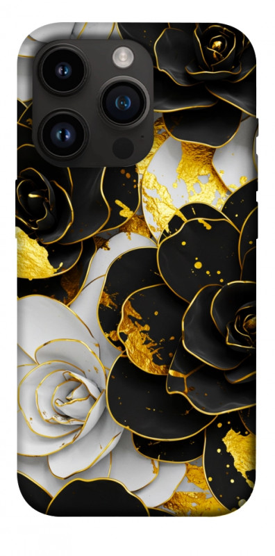 Чехол itsPrint Flower black-white для Apple iPhone 14 Pro (6.1"), цветы, купить оптом с доставкой
