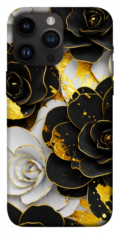 Чехол itsPrint Flower black-white для Apple iPhone 14 Pro Max (6.7"), цветы, купить оптом с доставкой