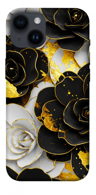 Чехол itsPrint Flower black-white для Apple iPhone 14 (6.1"), цветы, купить оптом с доставкой