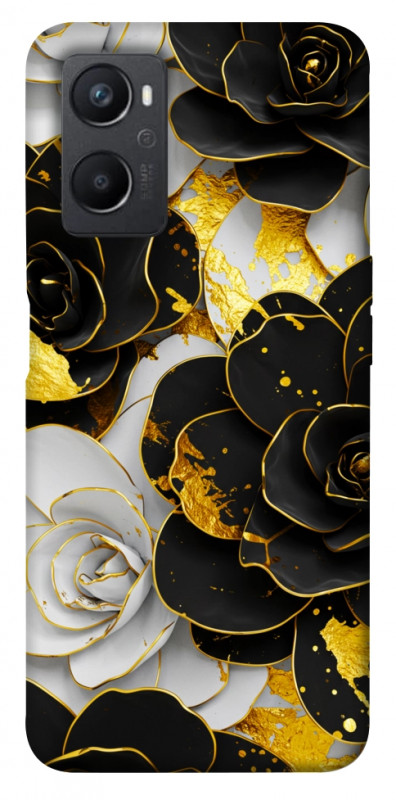 Чехол itsPrint Flower black-white для Oppo A96, цветы, купить оптом с доставкой