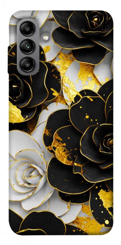 Чехол itsPrint Flower black-white для Samsung Galaxy A04s, цветы, купить оптом с доставкой
