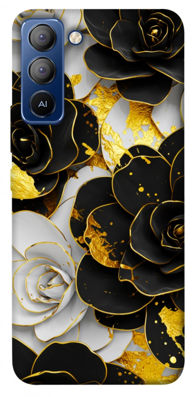 Чехол itsPrint Flower black-white для TECNO Pop 5 LTE, цветы, купить оптом с доставкой