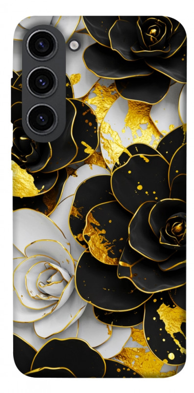 Чехол itsPrint Flower black-white для Samsung Galaxy S23, цветы, купить оптом с доставкой