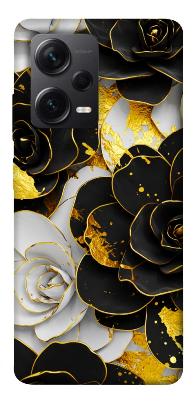 Чехол itsPrint Flower black-white для Xiaomi Redmi Note 12 Pro+ 5G, цветы, купить оптом с доставкой