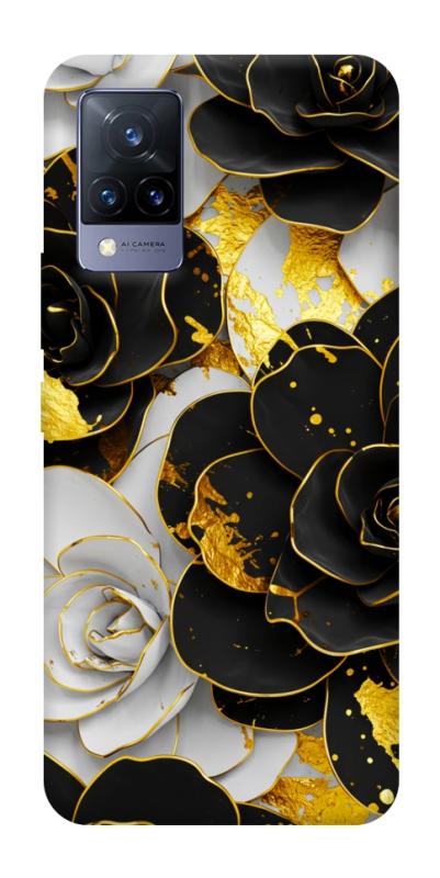 Чохол itsPrint Flower black-white для Vivo V21, квіти, купити оптом з доставкою