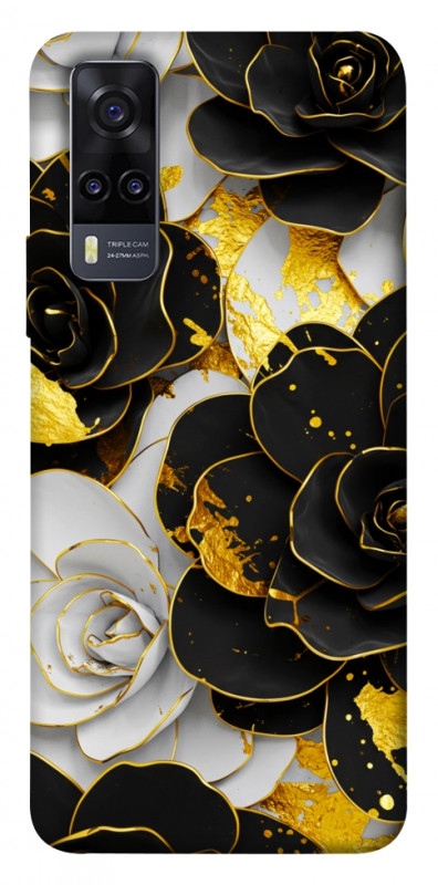 Чехол itsPrint Flower black-white для Vivo Y31, цветы, купить оптом с доставкой