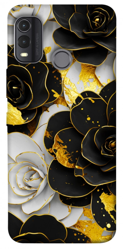 Чехол itsPrint Flower black-white для Nokia G11 Plus, цветы, купить оптом с доставкой