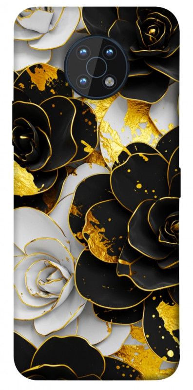 Чехол itsPrint Flower black-white для Nokia G50, цветы, купить оптом с доставкой