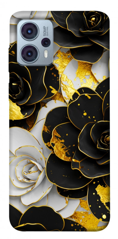 Чехол itsPrint Flower black-white для Motorola Moto G23, цветы, купить оптом с доставкой