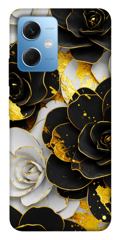 Чехол itsPrint Flower black-white для Xiaomi Redmi Note 12 5G, цветы, купить оптом с доставкой