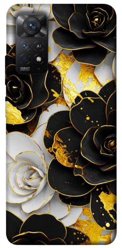 Чехол itsPrint Flower black-white для Xiaomi Redmi Note 11 Pro 4G/5G, цветы, купить оптом с доставкой