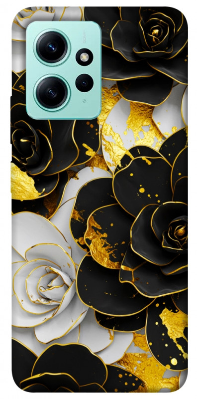 Чехол itsPrint Flower black-white для Xiaomi Redmi Note 12 4G, цветы, купить оптом с доставкой