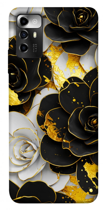 Чехол itsPrint Flower black-white для ZTE Blade V40 Vita, цветы, купить оптом с доставкой