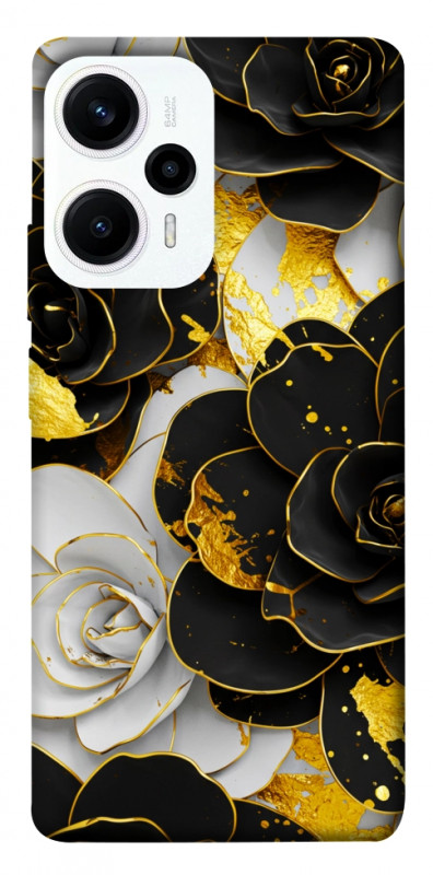 Чехол itsPrint Flower black-white для Xiaomi Poco F5 / Note 12 Turbo, цветы, купить оптом с доставкой