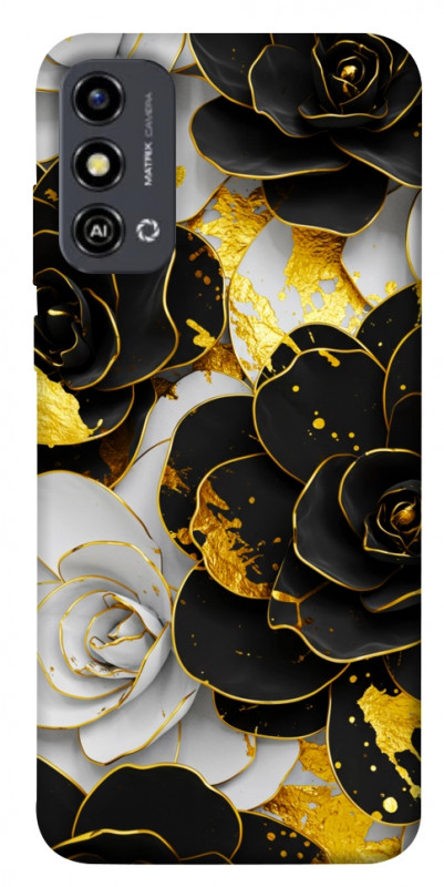 Чехол itsPrint Flower black-white для ZTE Blade A53, цветы, купить оптом с доставкой