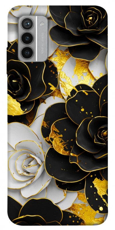 Чехол itsPrint Flower black-white для Nokia G42, цветы, купить оптом с доставкой