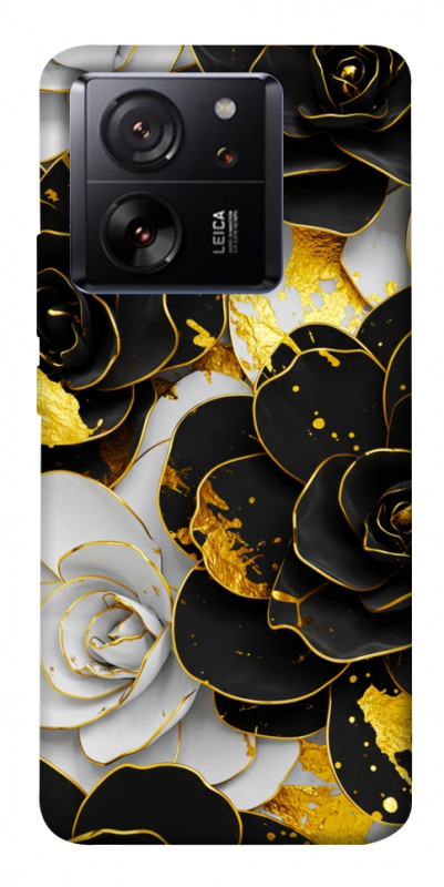 Чехол itsPrint Flower black-white для Xiaomi 13T, цветы, купить оптом с доставкой