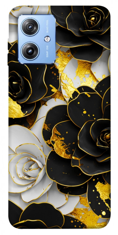 Чохол itsPrint Flower black-white для Motorola Moto G84, квіти, купити оптом з доставкою