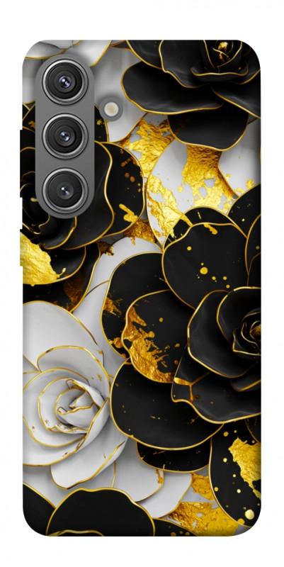 Чехол itsPrint Flower black-white для Samsung Galaxy S24+, цветы, купить оптом с доставкой