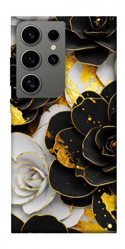 Чехол itsPrint Flower black-white для Samsung Galaxy S24 Ultra, цветы, купить оптом с доставкой