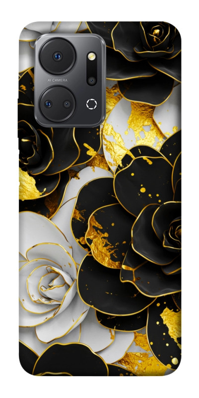 Чехол itsPrint Flower black-white для Huawei Honor X7a, цветы, купить оптом с доставкой