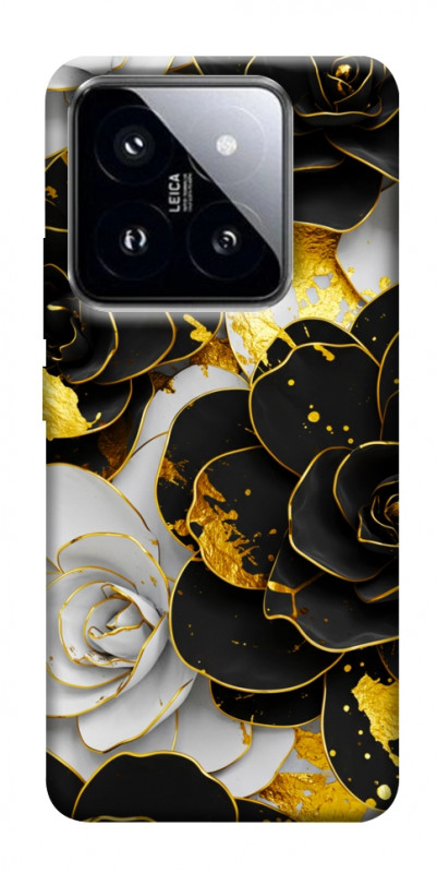 Чохол itsPrint Flower black-white для Xiaomi 14 Pro, квіти, купити оптом з доставкою