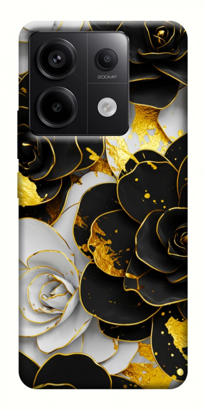 Чехол itsPrint Flower black-white для Xiaomi Redmi Note 13 Pro 4G, цветы, купить оптом с доставкой